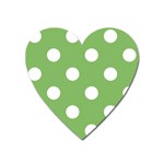 Polka Dots - White on Dollar Bill Green Magnet (Heart)