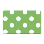 Polka Dots - White on Dollar Bill Green Magnet (Rectangular)