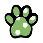 Polka Dots - White on Dollar Bill Green Magnet (Paw Print)