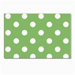 Polka Dots - White on Dollar Bill Green Postcard 4  x 6 