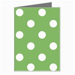 Polka Dots - White on Dollar Bill Green Greeting Card