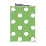 Polka Dots - White on Dollar Bill Green Mini Greeting Cards (Pkg of 8)