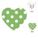 Polka Dots - White on Dollar Bill Green Playing Cards (Heart)