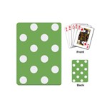Polka Dots - White on Dollar Bill Green Playing Cards (Mini)
