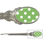 Polka Dots - White on Dollar Bill Green Letter Opener