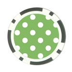 Polka Dots - White on Dollar Bill Green Poker Chip Card Guard