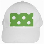 Polka Dots - White on Dollar Bill Green White Cap