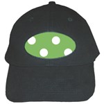 Polka Dots - White on Dollar Bill Green Black Cap