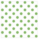 Polka Dots - Dollar Bill Green on White Large Satin Scarf (Square)