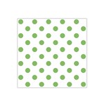 Polka Dots - Dollar Bill Green on White Satin Bandana Scarf
