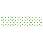 Polka Dots - Dollar Bill Green on White Satin Scarf (Oblong)