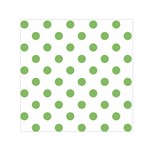 Polka Dots - Dollar Bill Green on White Small Satin Scarf  (Square)