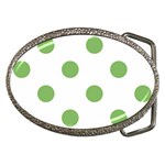 Polka Dots - Dollar Bill Green on White Belt Buckle