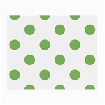 Polka Dots - Dollar Bill Green on White Small Glasses Cloth