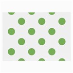 Polka Dots - Dollar Bill Green on White Large Glasses Cloth