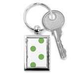 Polka Dots - Dollar Bill Green on White Key Chain (Rectangle)