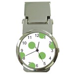 Polka Dots - Dollar Bill Green on White Money Clip Watch