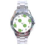 Polka Dots - Dollar Bill Green on White Stainless Steel Analogue Watch