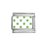 Polka Dots - Dollar Bill Green on White Italian Charm (9mm)