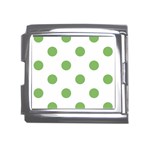 Polka Dots - Dollar Bill Green on White Mega Link Italian Charm (18mm)