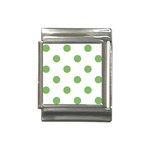 Polka Dots - Dollar Bill Green on White Italian Charm (13mm)