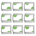 Polka Dots - Dollar Bill Green on White 9mm Italian Charm (9 pack)