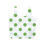 Polka Dots - Dollar Bill Green on White Full Print Recycle Bag (S)