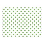 Polka Dots - Dollar Bill Green on White Double Sided Flano Blanket (Mini)