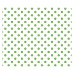 Polka Dots - Dollar Bill Green on White Double Sided Flano Blanket (Small)