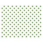 Polka Dots - Dollar Bill Green on White Double Sided Flano Blanket (Medium)