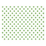 Polka Dots - Dollar Bill Green on White Double Sided Flano Blanket (Large)