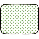Polka Dots - Dollar Bill Green on White Double Sided Fleece Blanket (Mini)