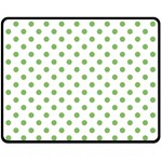 Polka Dots - Dollar Bill Green on White Fleece Blanket (Medium) (One Side)