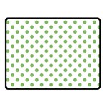 Polka Dots - Dollar Bill Green on White Fleece Blanket (Small) (One Side)