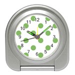 Polka Dots - Dollar Bill Green on White Desk Alarm Clock