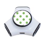 Polka Dots - Dollar Bill Green on White Portable USB Hub (One Side)