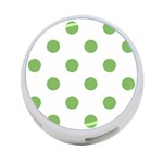 Polka Dots - Dollar Bill Green on White 4-Port USB Hub (One Side)