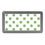 Polka Dots - Dollar Bill Green on White Memory Card Reader (Mini)