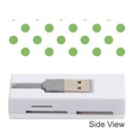 Polka Dots - Dollar Bill Green on White Memory Card Reader (Stick)