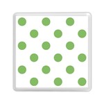 Polka Dots - Dollar Bill Green on White Memory Card Reader with Storage (Square)