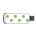 Polka Dots - Dollar Bill Green on White Portable USB Flash (Two Sides)