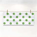 Polka Dots - Dollar Bill Green on White Hand Towel