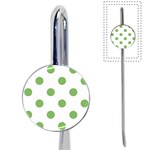 Polka Dots - Dollar Bill Green on White Book Mark