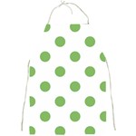 Polka Dots - Dollar Bill Green on White Full Print Apron