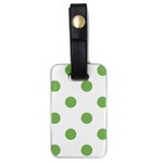 Polka Dots - Dollar Bill Green on White Luggage Tag (One Side)