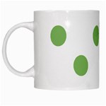 Polka Dots - Dollar Bill Green on White White Mug