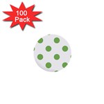 Polka Dots - Dollar Bill Green on White 1  Mini Button (100 pack)
