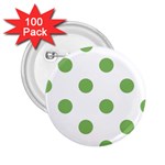 Polka Dots - Dollar Bill Green on White 2.25  Button (100 pack)