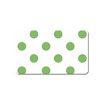 Polka Dots - Dollar Bill Green on White Magnet (Name Card)