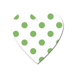 Polka Dots - Dollar Bill Green on White Magnet (Heart)